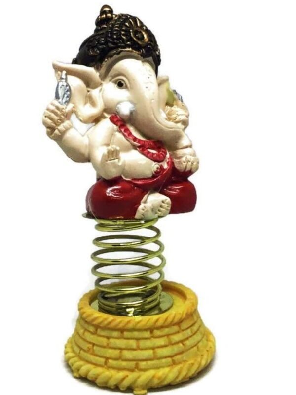 Lord Ganesha Bobblehead Spring Idol for Car Dashboard & Home Decor